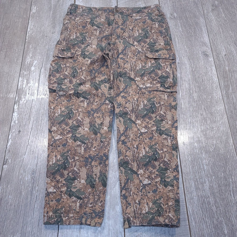 American Eagle Cargo Pants Mens 32x28 Camo Real Tree Leaf Print Brown Green